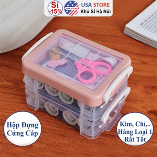[Hàng Nhập Khẩu] Bộ Kim Chỉ May Vá Đa Năng Gia Đình - Kim Khâu, Chỉ, Kéo, Thước Dây, Đủ Size Màu Mini