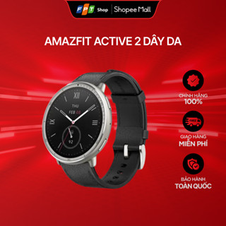 Đồng hồ thông minh Amazfit Active 2 Dây da phiên bản Premium (tặng kèm dây silicone đỏ cam)