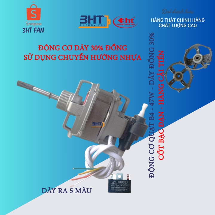 Moter B4 Quạt - 47W (MOTER CHẠY BẠC ĐẠN)
