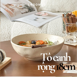 Tô gốm men tiêu 18cm tô ăn canh tô ăn mì style Hàn Quốc