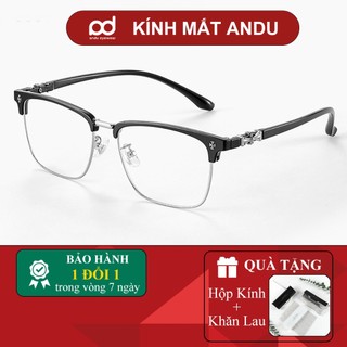  Gọng kính cận nửa viền thời trang nam nữ AnDu phong cách hiện đại pha cổ điển chất liệu 98AD507 