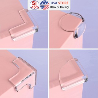 Combo 6 Miếng Silicon Bọc Cạnh Bàn - Bịt Che Góc Nhọn Trong Suốt- Tránh Va Đập Cho Bé