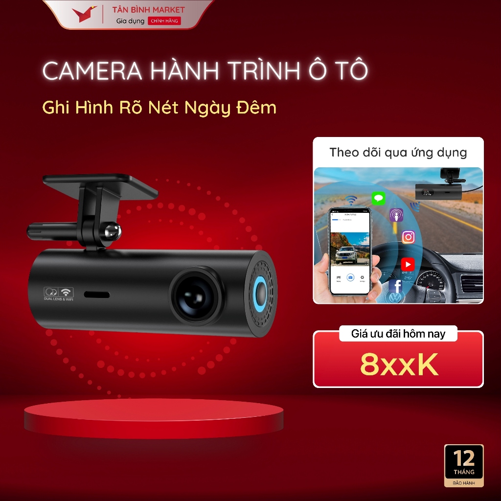 Camera Hành Trình Ô Tô KAW SA220 - Ghi Hình Chuẩn 4K, Góc Rộng 170°, Bảo Vệ Lái Xe Toàn Diện