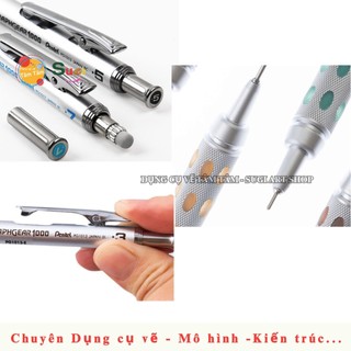 Chì bấm Cơ Khí 0.7 , Bút chì Pentel Graph Gear 1000 0.7mm, Mechanical Drafting Pencil 0.7mm