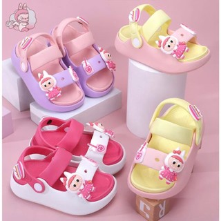  Dép bánh mì có quai sau cho bé gái mùa hè chống nước hình thỏ labubu+ thỏ melody nhẹ mềm 