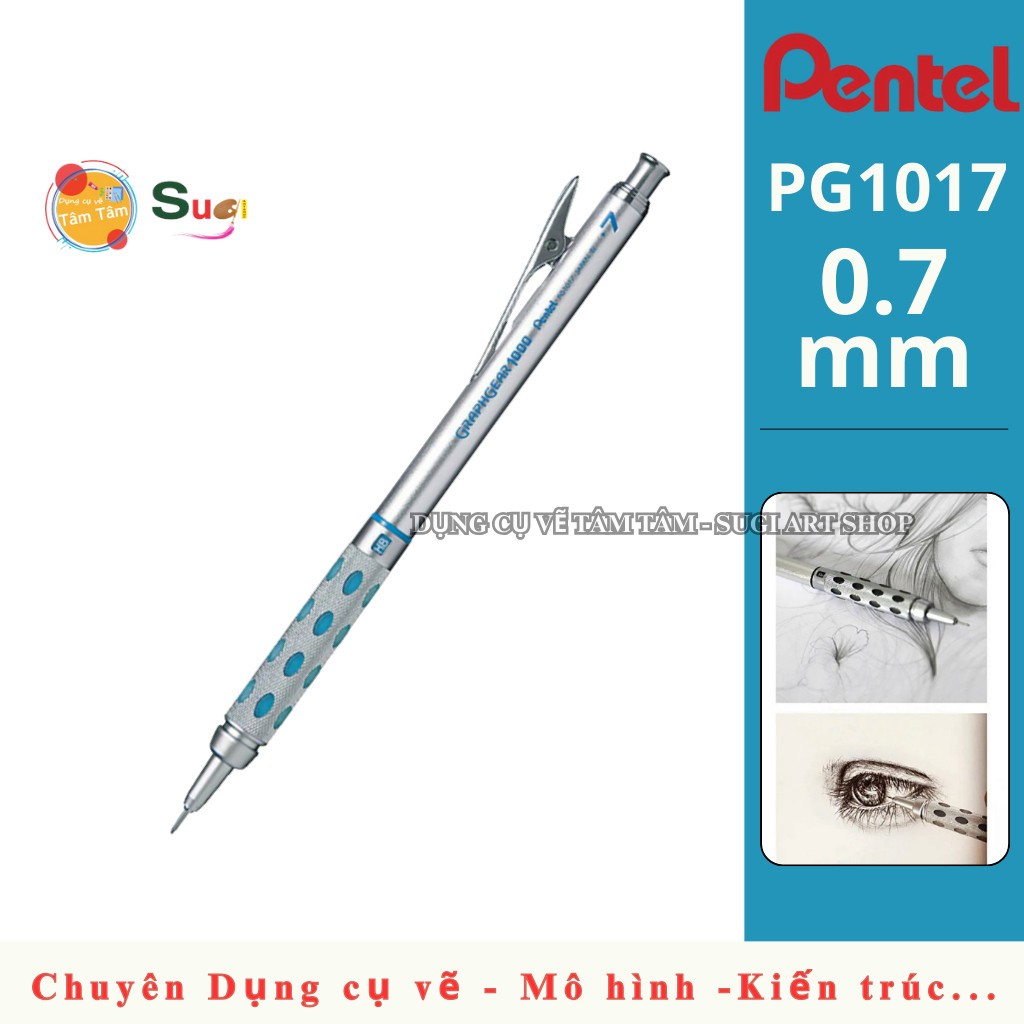 Chì bấm Cơ Khí 0.7 , Bút chì Pentel Graph Gear 1000 0.7mm, Mechanical Drafting Pencil 0.7mm