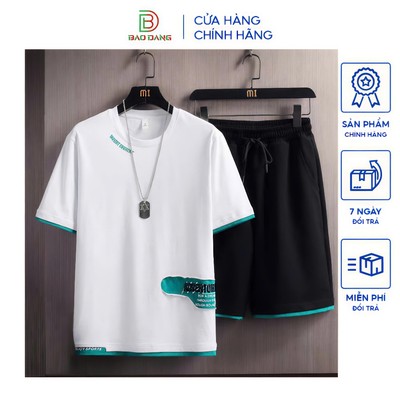 Bộ quần áo thể thao nam phối thân độc đáo gồm 4 màu vải poly cá sấu thoáng mát thêm hút mồ hôi cao cấp Bảo Đăng.