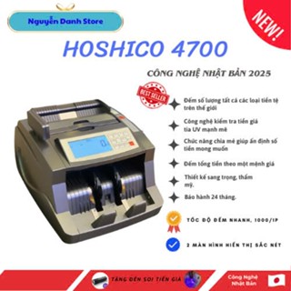 Máy đếm tiền hoshico 4700c ,đếm tổng ra kết quả số tiền cực chuẩn ,bền bỉ ,bảo hành 24 tháng,tặng đèn soi tiền giả 2025