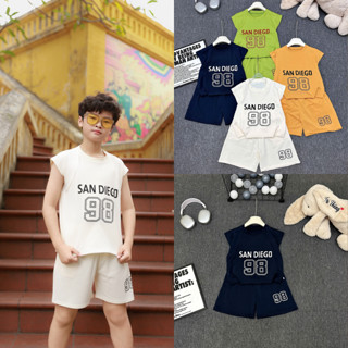  Bộ quần áo 3 lỗ mùa hè bé trai 20-46kg từ 6-16 tuổi SAN DIEGO. Thông khí thoáng mát thấm hút mồ hôi 