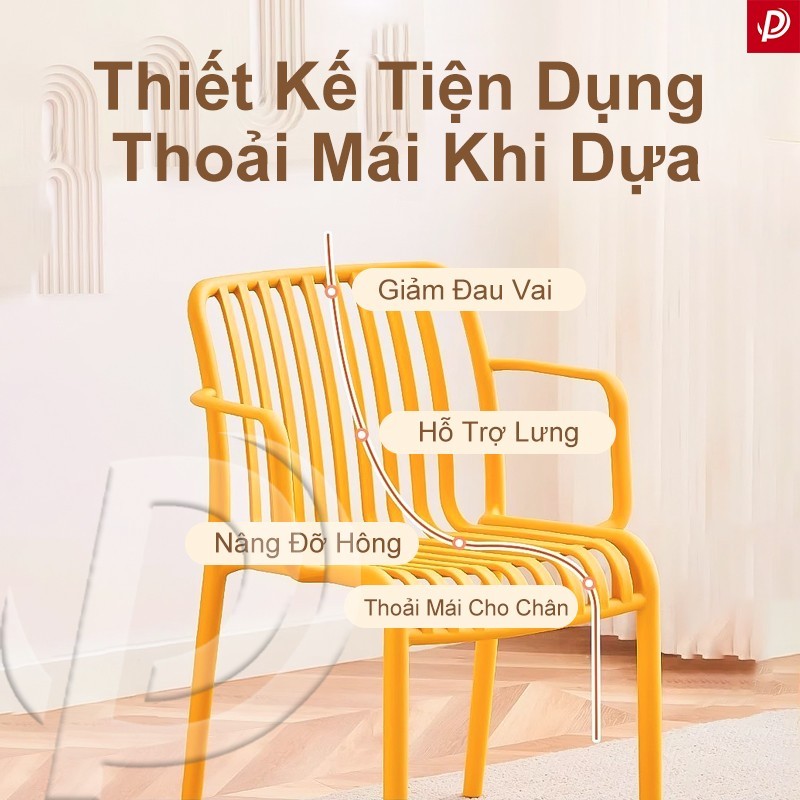 Ghế nhựa tựa lưng ngoài trời thiết kế tối giản chất liệu PP bền bỉ nhiều màu lựa chọn | BigBuy360 - bigbuy360.vn