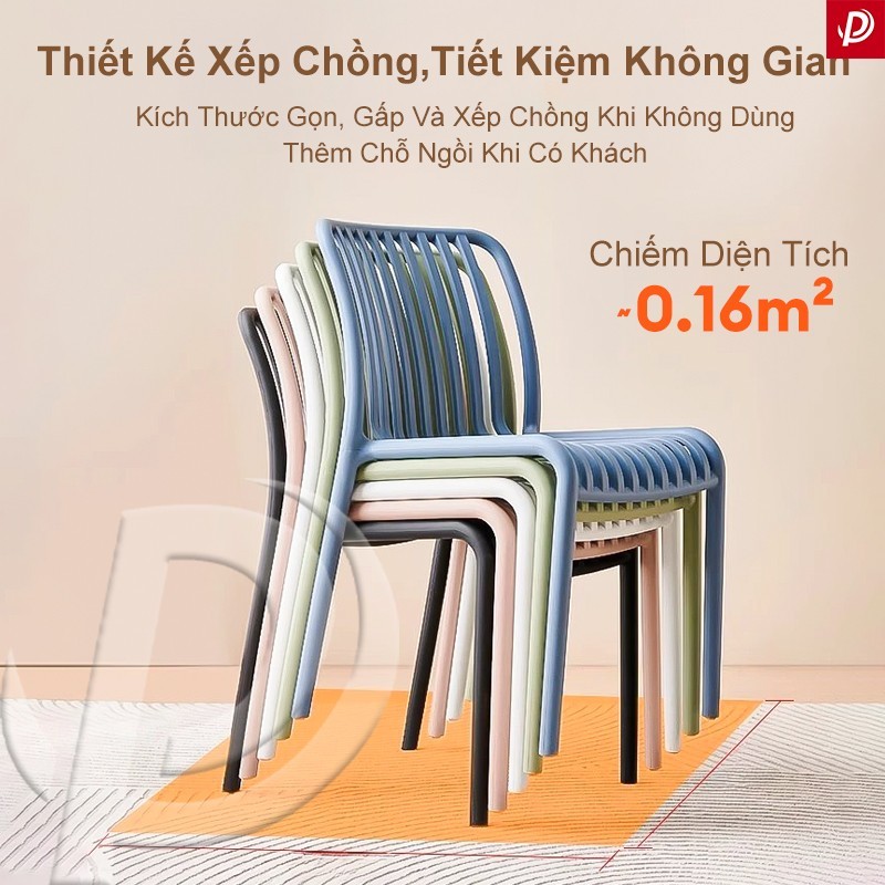 Ghế nhựa tựa lưng ngoài trời thiết kế tối giản chất liệu PP bền bỉ nhiều màu lựa chọn | BigBuy360 - bigbuy360.vn