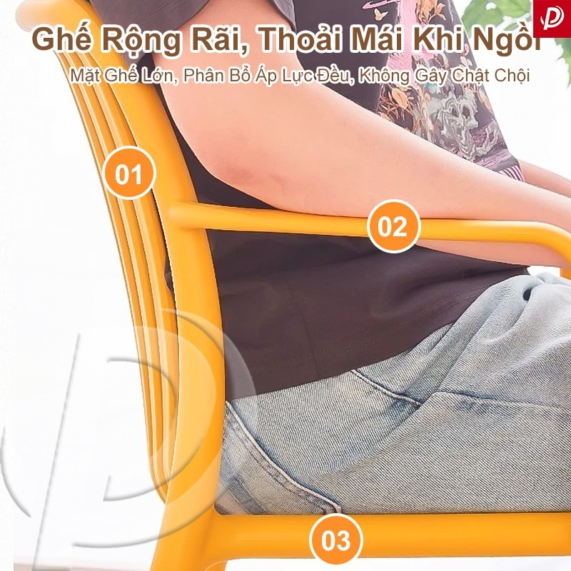 Ghế nhựa tựa lưng ngoài trời thiết kế tối giản chất liệu PP bền bỉ nhiều màu lựa chọn | BigBuy360 - bigbuy360.vn