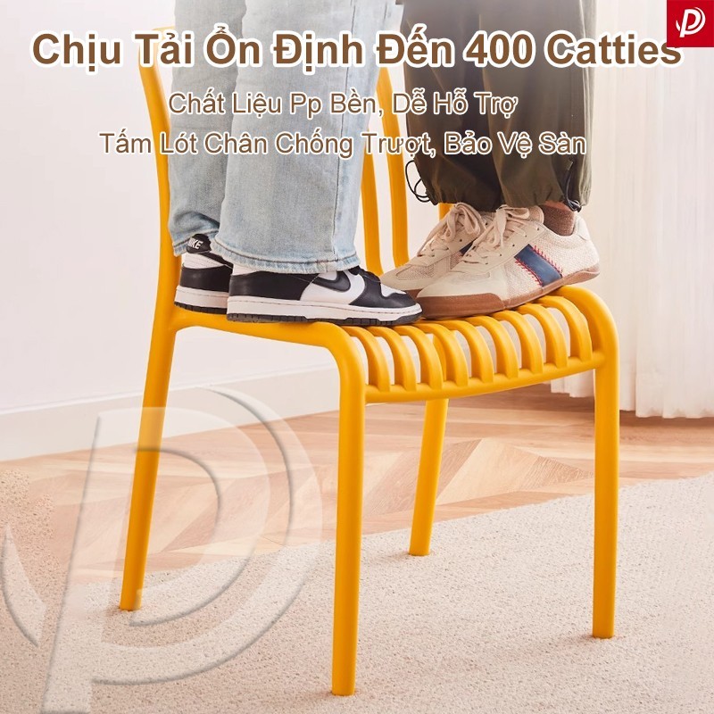 Ghế nhựa tựa lưng ngoài trời thiết kế tối giản chất liệu PP bền bỉ nhiều màu lựa chọn | BigBuy360 - bigbuy360.vn