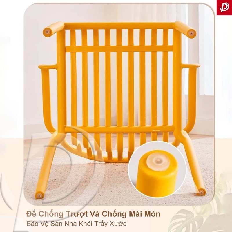 Ghế nhựa tựa lưng ngoài trời thiết kế tối giản chất liệu PP bền bỉ nhiều màu lựa chọn | BigBuy360 - bigbuy360.vn