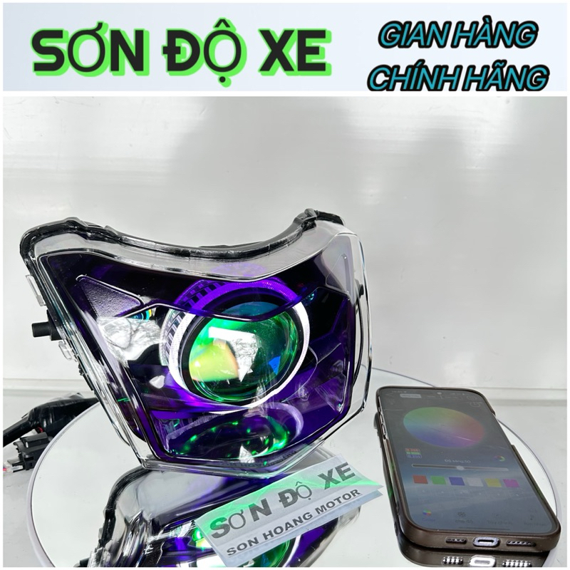  Bi Cầu F11 60W 2 Tầng Suruma Gắn Wave 50-100-110 Mắt Quỷ Đổi Màu + Vòng 3D Trắng   Bảo hành Đèn led 24 Tháng   