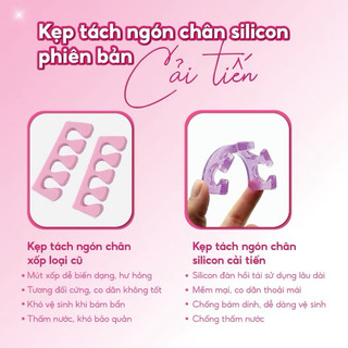 Kẹp tách ngón chất liệu silicon - Dụng cụ tách ngón làm móng chuyên dụng cho dân làm nail