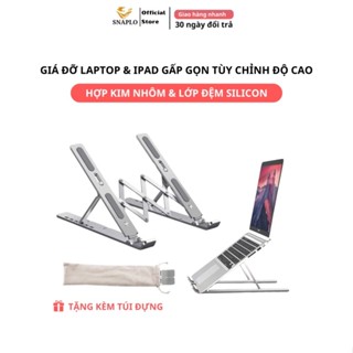 Giá Đỡ Laptop, Macbook Máy tính bảng SNAPLO Đế Tản Nhiệt Để Laptop Gấp Gọn, điều chỉnh được độ cao