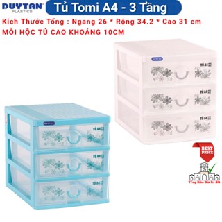  Tủ Nhựa Duy Tân TOMI A4 - 3 Tầng  Tủ để bàn đựng hồ sơ  linh kiện  Tổng Kho Giá Rẻ SG  