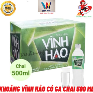  Nước Khoáng Vĩnh Hảo Có Ga 1 Thùng 24 Chai 500 Ml 