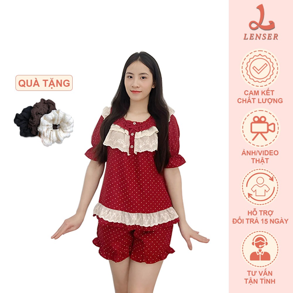 [Bộ Đồ Ngủ Đùi]Bộ ngủ Pyjama nữ đũi mềm mịn mát nhẹ mặc nhà thoải mái kiểu dáng tiểu thư sang chảnh 