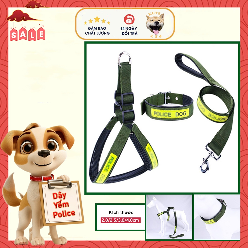 Dây dắt chó lớn POLICEDOG có phản quang