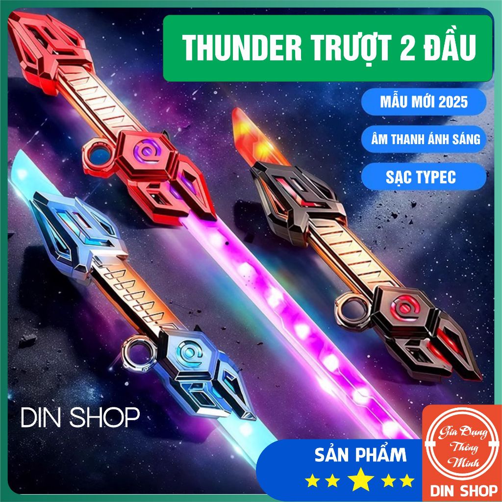 [TRƯỢT 2 ĐẦU] Kiếm Ánh Sáng Phiên Bản Mới 2025 Thunder Lightbar Trượt 2 Bên  Cực Ngầu , Đồ Chơi Phát