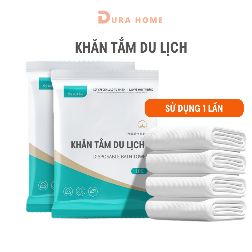 Khăn Tắm Du Lịch, Khăn Tắm Sử Dụng Một Lần Sợi Vải Sinh Học Thấm Hút Mạnh Mềm Mịn Không Kích Ứng Da DURAHOME