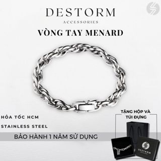 Vòng Tay Titan Đôi Nam Nữ Destorm Menard Bracele,Lắc Tay Unisex Cá Tính Thép Không Gỉ [TẶNG HỘP VÀ TÚI]
