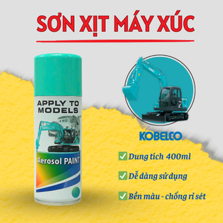 Sơn Xịt Máy Xúc KOBELCO Màu Xanh Ngọc – Sơn Máy Xúc Chống Rỉ, Mịn Đẹp, Khô Nhanh