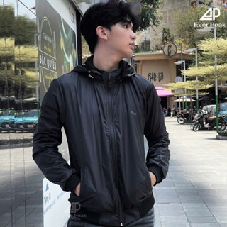 ÁO KHOÁC DÙ CÓ NÓN 2 LỚP KHOÁ LÁ ĐEN