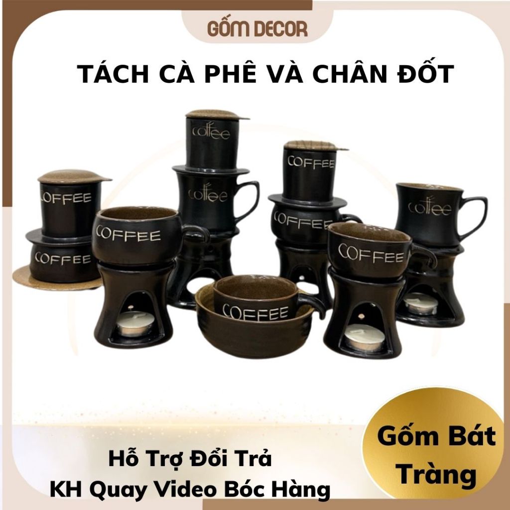 Ly Uống Cafe, Bếp Hâm Nóng Cafe, Tách Cafe Gốm Sứ Bát Tràng