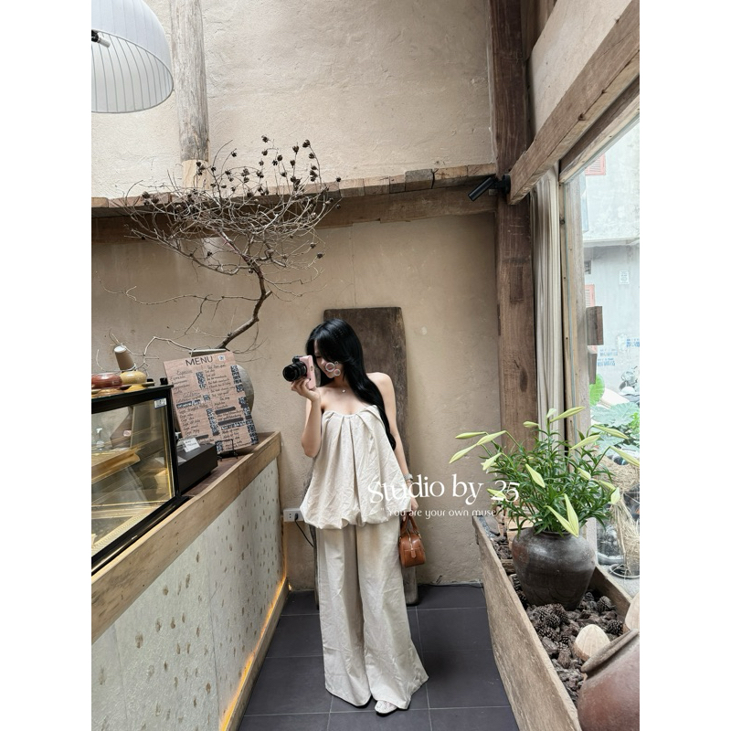 𝐬𝐭𝐮𝐝𝐢𝐨𝐛𝐲𝟐𝟓 | SET BÍ QUÂY LINEN CHUN NƠ LƯNG KÈM QUẦN | BigBuy360 - bigbuy360.vn