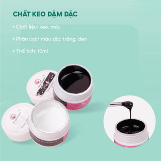 Gel vẽ đen, trắng Fengshangmei - Gel vẽ móng nổi chất đậm đặc chuyên dụng làm nail