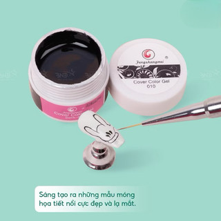 Gel vẽ đen, trắng Fengshangmei - Gel vẽ móng nổi chất đậm đặc chuyên dụng làm nail