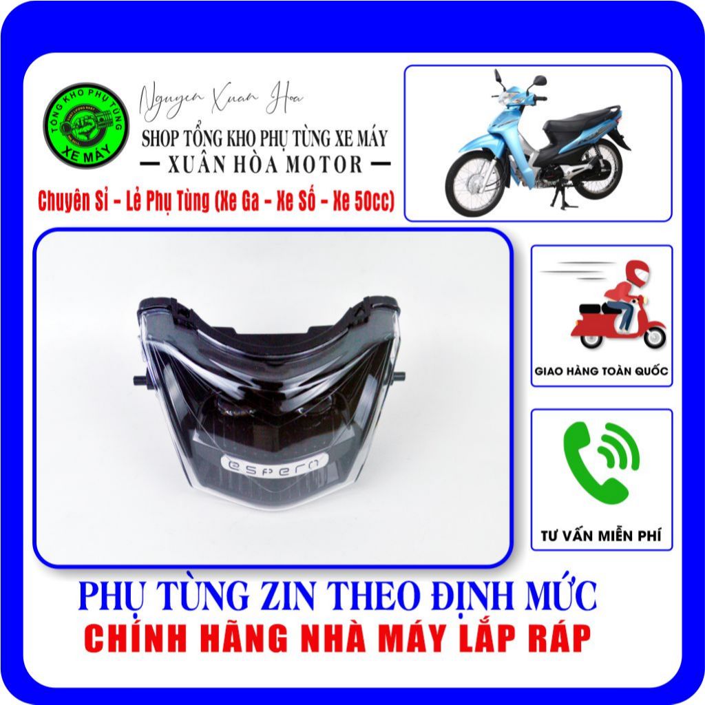 Đèn pha 2 bi cầu LED/ Pha đèn bi cầu LED RS Detech/ RS Espero/ Wave Alpha 50cc/ Wave Detech (Chính h