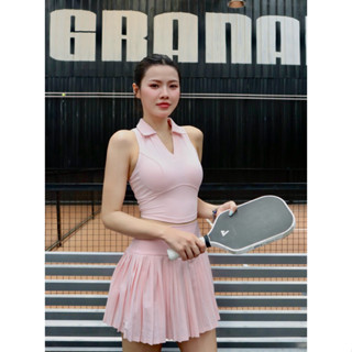 Áo bra ba lỗ AB03 có sẵn mút cho nữ Pickleball, Tennis, Gym dáng kín đáo, khoẻ khoắn