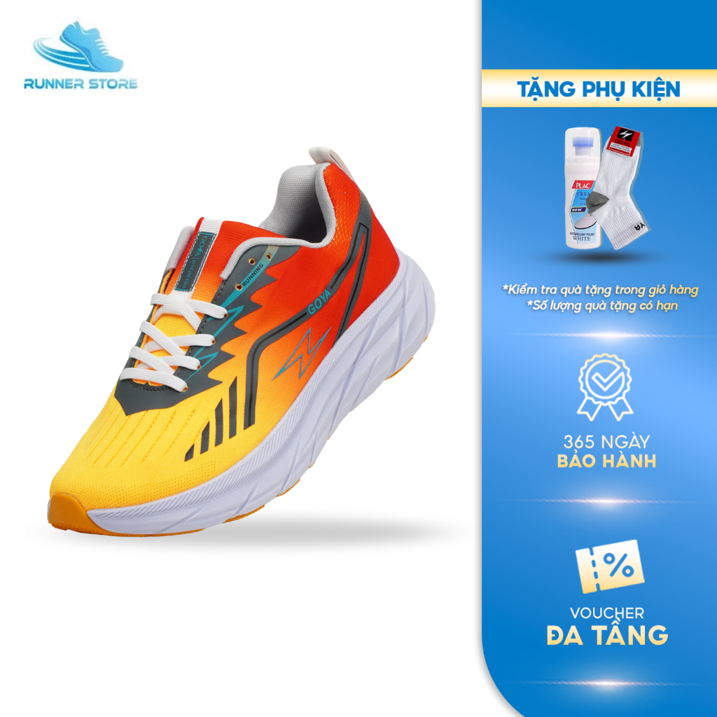 Giày thể thao chạy bộ nam nữ Goya Plus năm 2026 màu đỏ vàng v1