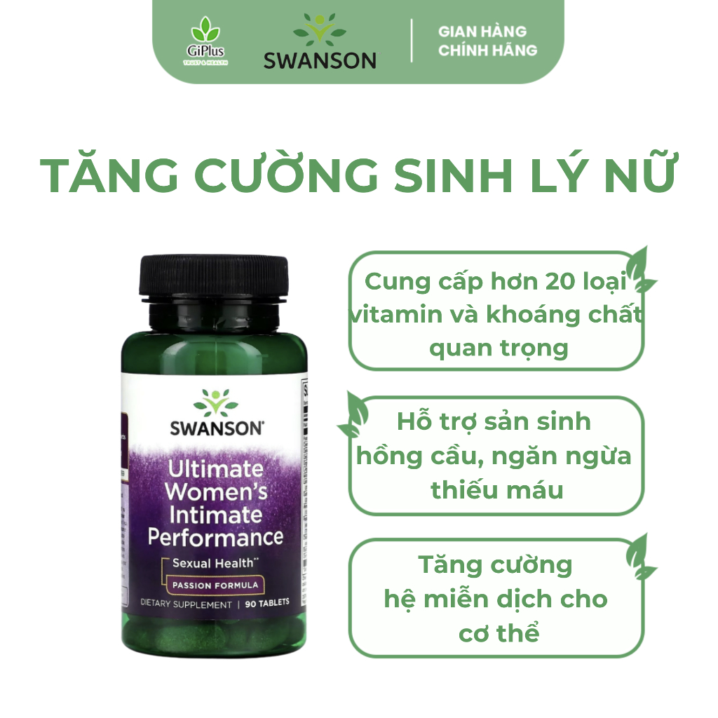 Viên Uống Tăng Cường Sinh Lý Nữ Swanson Swanson Ultimate Women's Intimate Performance 90 Viên