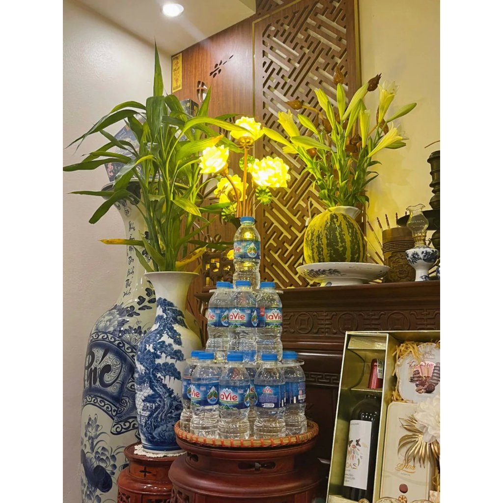 Khay bày tháp nước 3 tầng và 5 tầng KO ĐẾ, Đế bày tháp nước trong suốt dùng để đi lễ chùa, cúng dườn