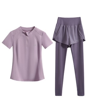 Bộ đồ thể thao tập gym yoga LURO, chất liệu thun cotton phối vải gió co giãn, nhanh khô - S96DN