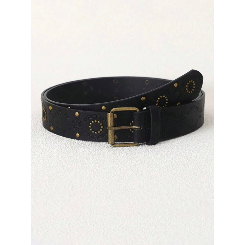 Thắt lưng kim loại hoạ tiết Boho, thắt lưng da cổ điển