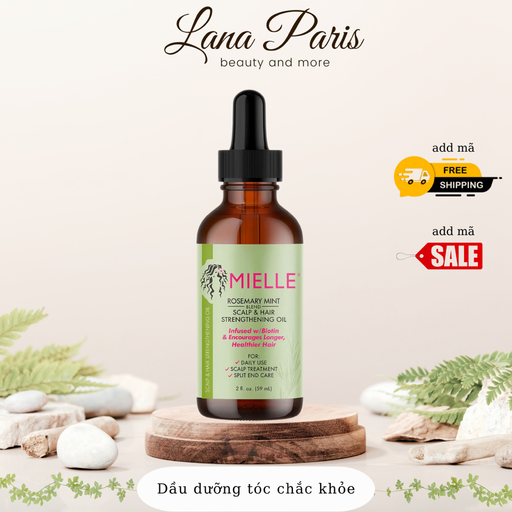Tinh dầu dưỡng tóc và da đầu MIELLE ROSEMARY MINT SCALP & HAIR STRENGTHENING OIL