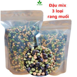  Đậu mix 3 loại rang muối - đậu đen đậu xanh đậu nành sấy giòn ngon 