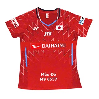 Áo Cầu Lông Nam Nữ Cổ Tròn Yonex Đội Tuyển Nhật 6557 Đỏ có size 3XL