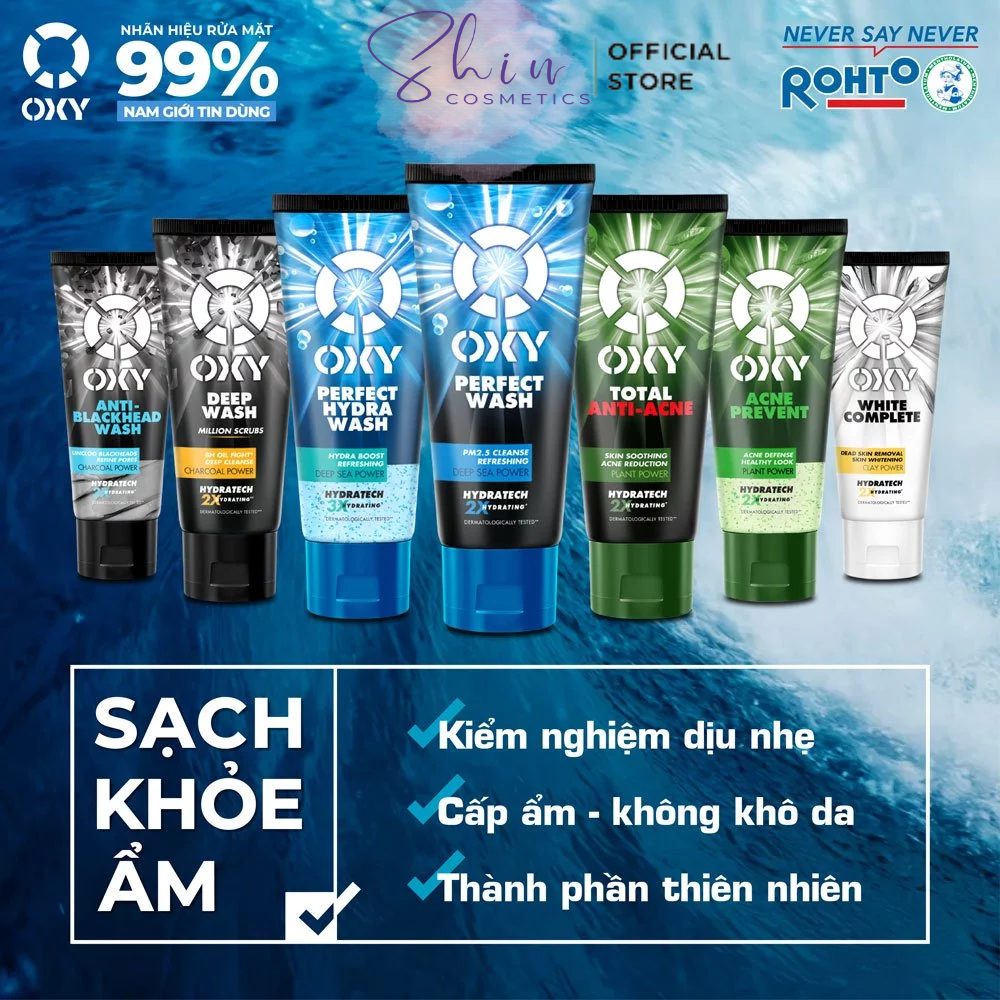 Kem Rửa Mặt Chuyên Biệt Cho Nam Giới Phù Hợp Với Nhiều Loại Da Khác Nhau Oxy Wash 100G