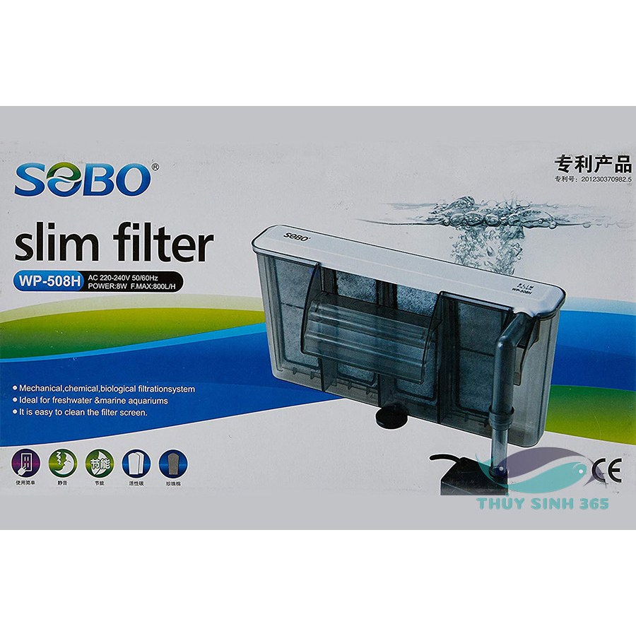 Máy lọc nước hồ cá 8W SOBO 606H dạng thác nước