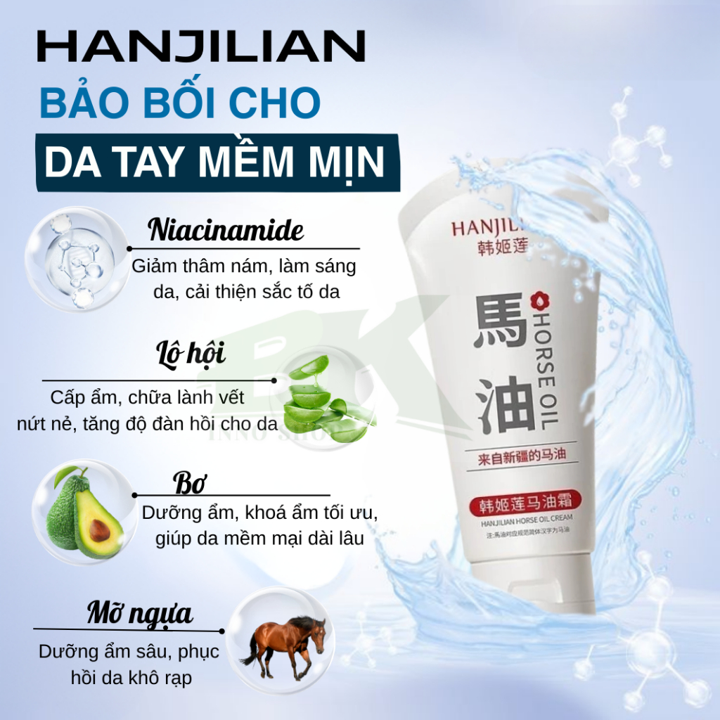 Kem Dưỡng Tay HANJILIAN Nhật 80g – Xóa Nhăn, Mờ Nám, Giảm Đốm Nâu, Dưỡng Trắng Da Tay, Cấp Ẩm Chống Lão Hóa | BK INNO