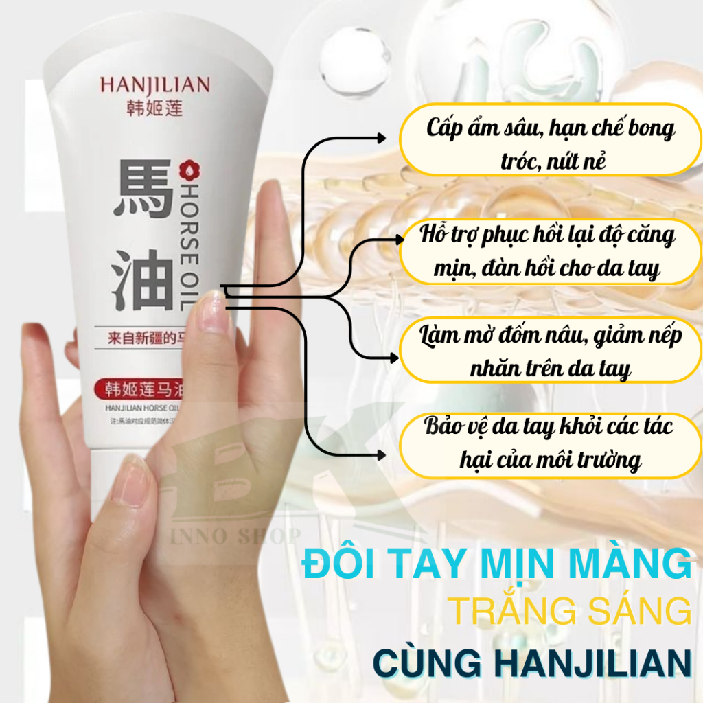 Kem Dưỡng Tay HANJILIAN Nhật 80g – Xóa Nhăn, Mờ Nám, Giảm Đốm Nâu, Dưỡng Trắng Da Tay, Cấp Ẩm Chống Lão Hóa | BK INNO