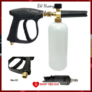  Bình phun bọt tuyết 1L  Bộ Nối Nhanh  +Súng xịt rửa xe cho máy rửa xe  Súng ren  22,14mm  