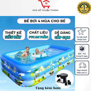 Bể bơi cho bé 3 tầng 1m5 , 1m8 , 2m1 , 2m6 , 3m - dành cho trẻ em, phao hồ bơi 3 tầng, đáy 2 lớp Tặng kèm bơm